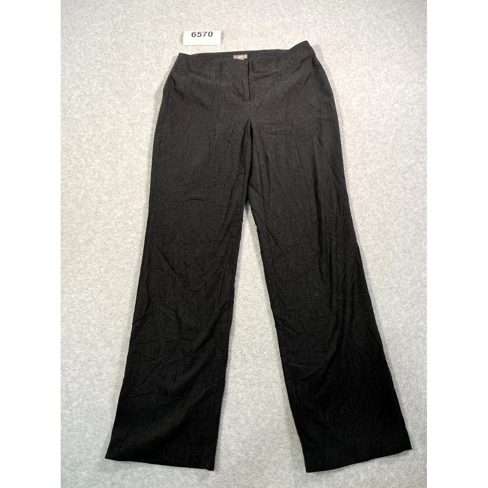 J. Jill Dress Pants Womens‎ 4 Gray Stretch Flat Front Wide Leg Formal Business